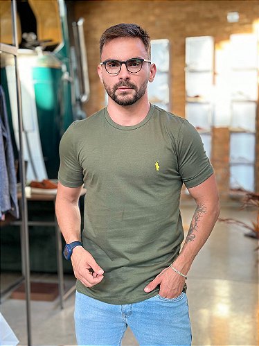 Camiseta RL Custom Fit Algodão Cinza Tradicional - New Man Store