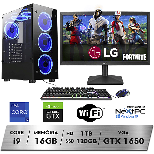 Pc Gamer Completo Fácil Intel Core i7 3.4GHz 16GB HD 1TB GTX 1650