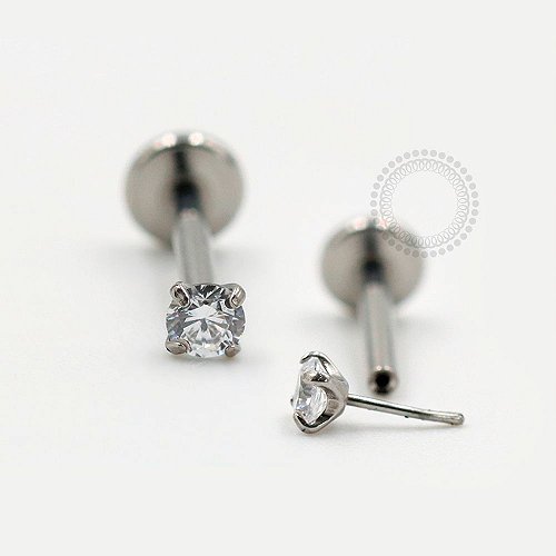 TN806 Labret Zircônia Cravada