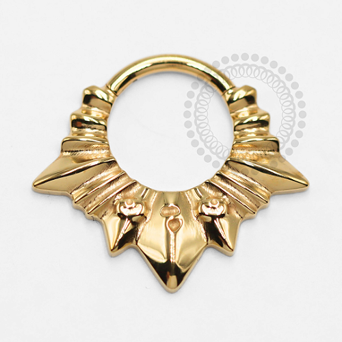 TN1384 Segmento Frontal Raios Metal Titânio PVD Gold
