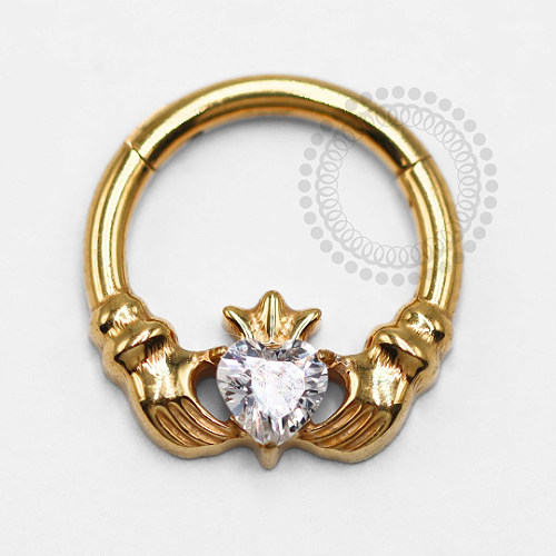 TN1386 Segmento 8mm Coração Seguro Titânio PVD Gold