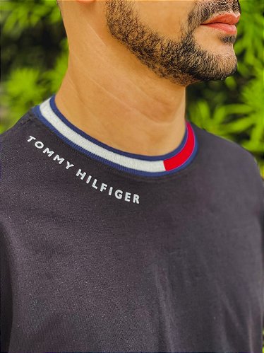 Camiseta Tommy Hilfiger Slim Fit New York Azul Marinho - HERRERA BRAND