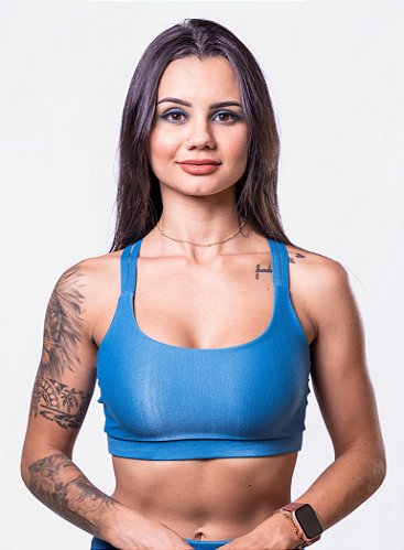 Legging academia treino fitness sem transparência azul - Porle Fitness