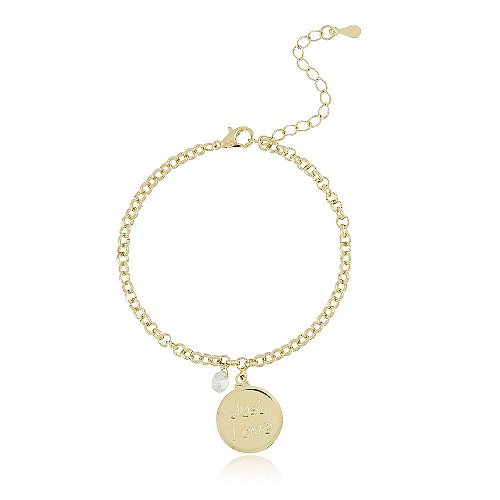 Pulseira de Ouro 18K Feminina Elos Pequenos Trabalhados