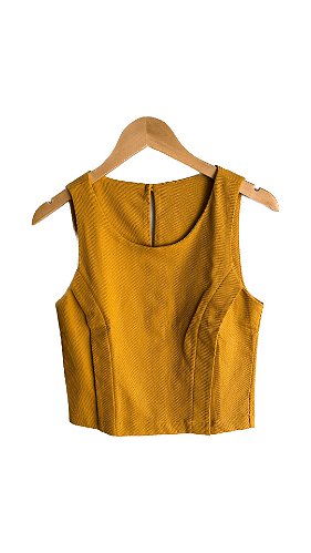ZARA Camisa m/l amarela PP - Second Hand / Brecho