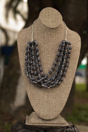 Colar gargantilha choker cruz couro camurça preto