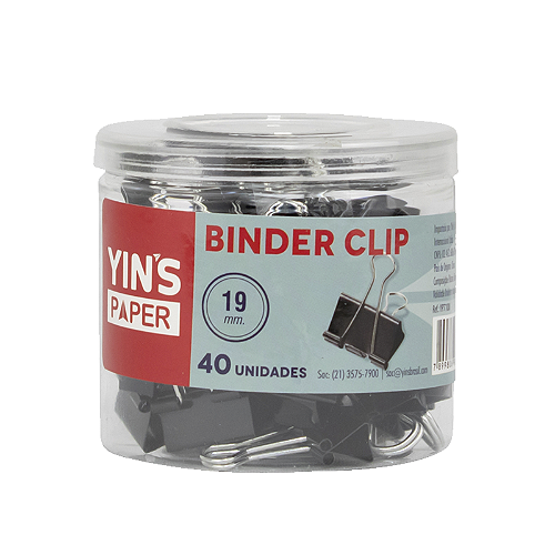 Jogo de Binder Clip 12 Peças 51mm em Aço Inox Yins