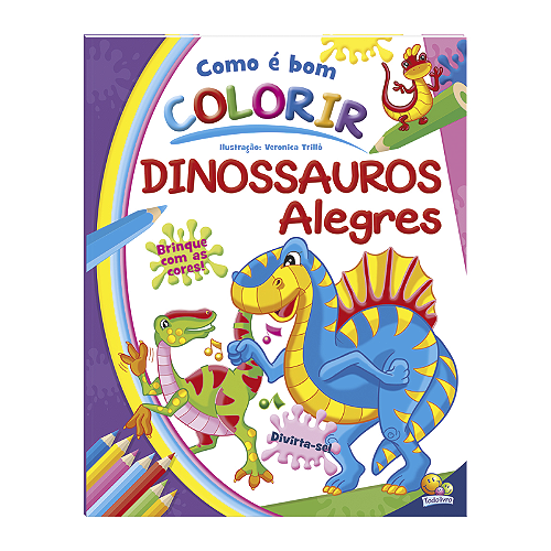 Livro para Colorir com Giz de Cera - Todolivro - DINOSSAURO - Kidverte