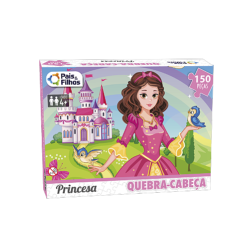Quebra-Cabeça, Coluna, Princesas, Madeira, 30 Peças