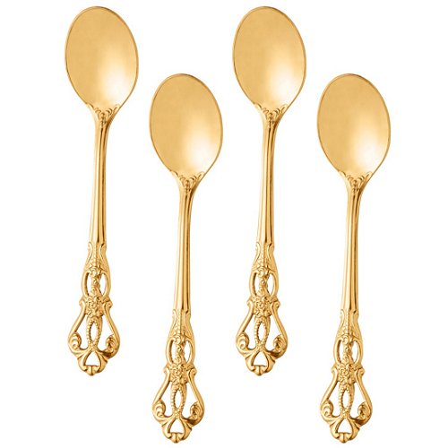 Jogo garfos para bolo inox Bon Gourmet Key 4 peças dourado