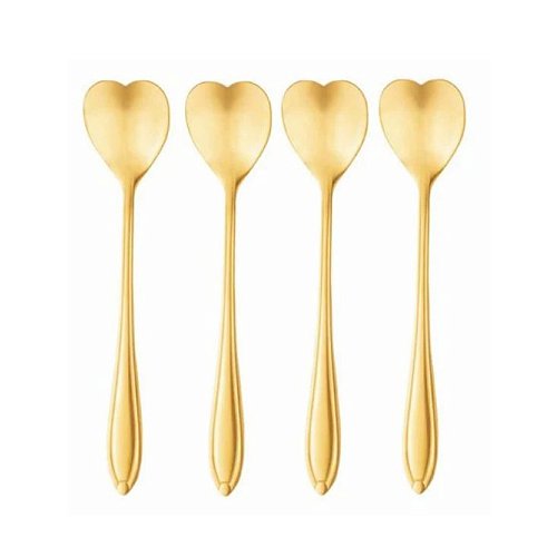 Jogo garfos para bolo inox Bon Gourmet Key 4 peças dourado