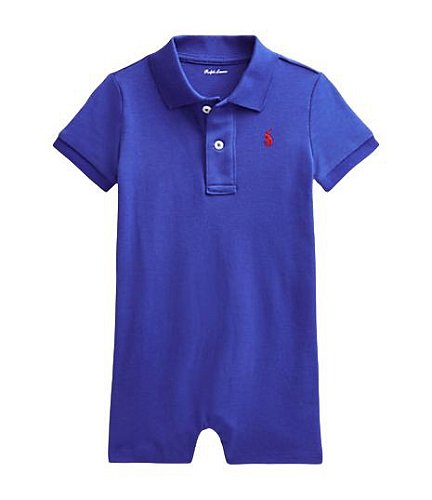 Romper Ralph Lauren Listras Azul e Branco - Baby Buys Brasil