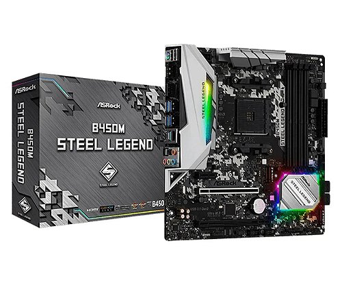 CPU ASRock B450 Pro + Ryzen5 3600 Kit Processador AMD Ryzen 5 3600 Asrock Steel Legend B450 - BS