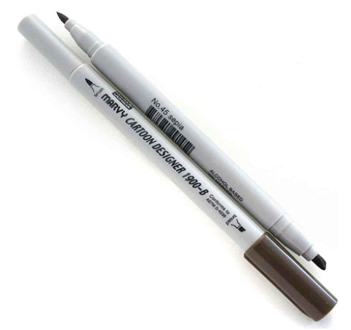 Marcador Marvy Uchida Cartoon Designer 1900B - Burnt Umber 54