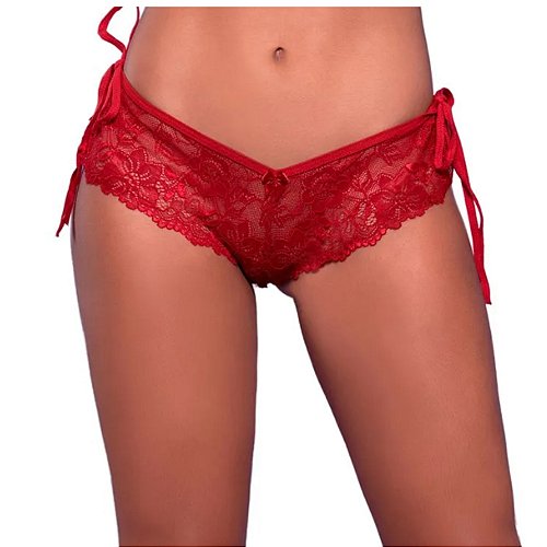 Calcinha Tailandesa em Renda de Amarrar nas Laterais - VERMELHO - YAFFA Y5061