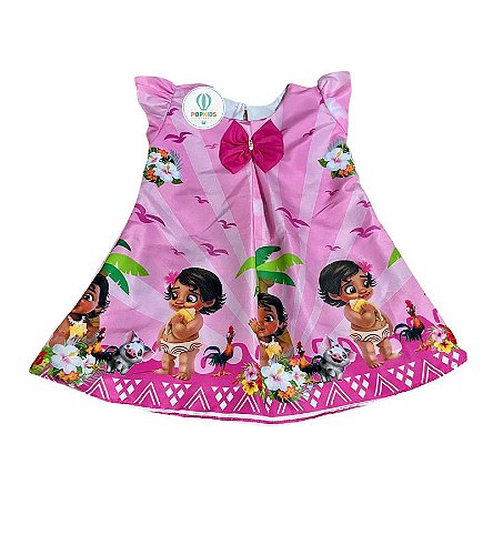 Vestido Moana Temático LAÇO BRINDE - Tamanho 02