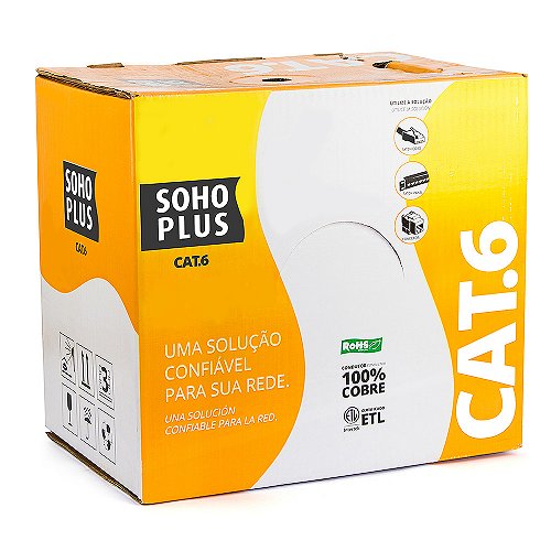 Cabo De Rede Cat5 Furukawa Cx Com 305 Metros Cinza - Conexão sem