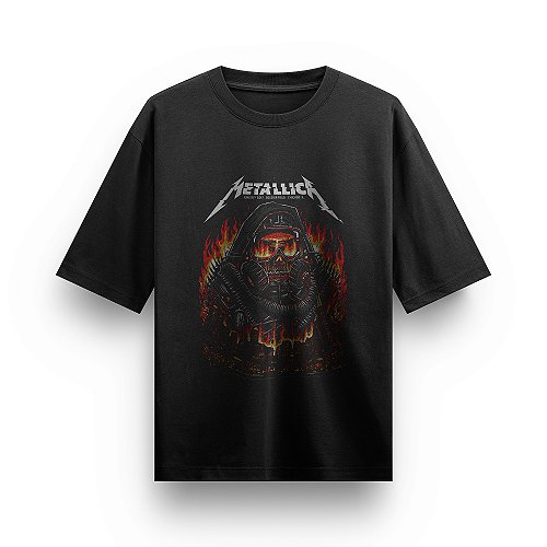 Heavy Metal Camisas De Rock Metallica Camiseta Oversized
