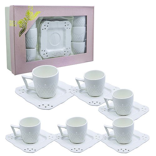 PORCELANA REAL. Elegante jogo de chá/café em porcelana