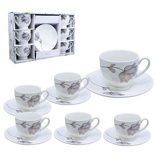 PORCELANA REAL. Elegante jogo de chá/café em porcelana