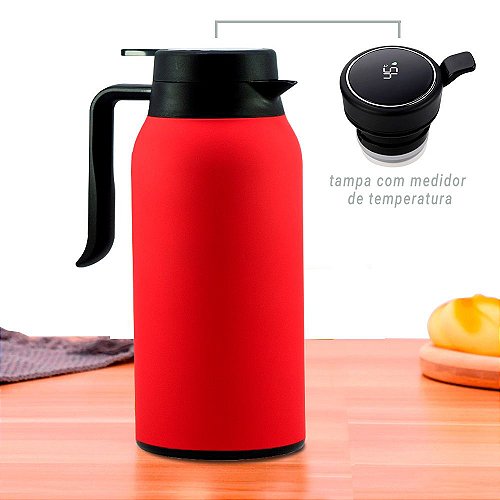 Garrafa Térmica Para Café Aço Inox com Ampola Inox Azul 1,6 Litros