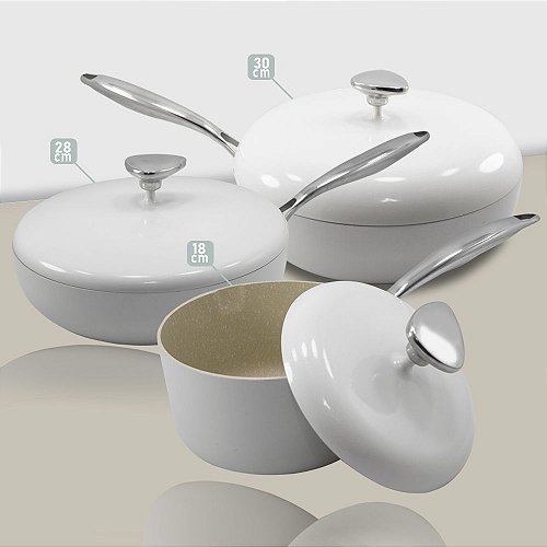 Cook N Home Conjunto de panelas de aço inoxidável, 10 peças, panelas e  frigideiras com alças Stay-Cool Conjunto de cozinha para cozinha, lavável  na lava-louças, prata : : Cozinha