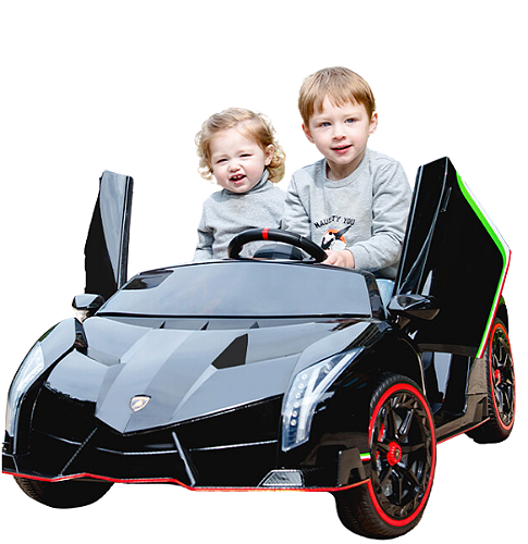 Carro elétrico infantil Lamborghini Aventador, dois lugares, registrado,  3-15km/h, portas borboleta, modo drift – BLAKHOLE