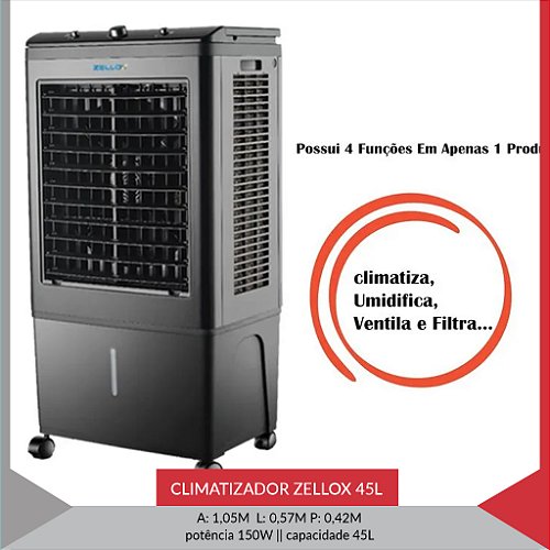 CLIMATIZADOR ZELLOX ZLX-45 45LTS - PRETO