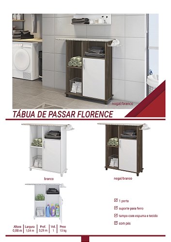 TABUA DE PASSAR FLORENCE — BRANCO