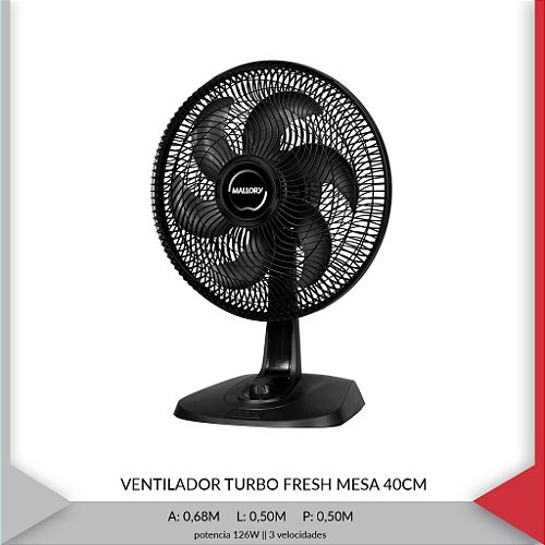 VENTILADOR TURBO FRESH MESA 40CM — imagem 3
