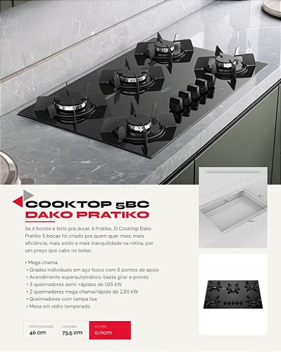 COOKTOP 5BC - DAKO PRATIKO — imagem 3