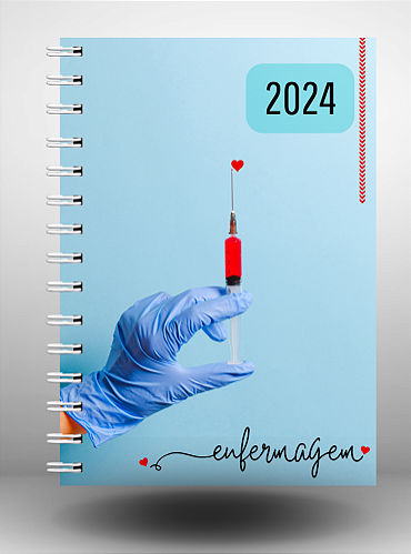 Agenda 2024 Medicina Curso Profissão com Desenhos Diversos