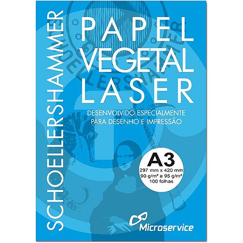 Papel Vegetal A3 60/65g. 297x420mm Mares C/100 Folhas - Papelaria