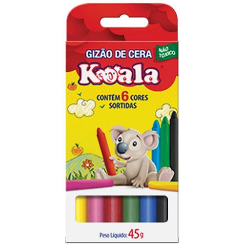 Giz de Cera Curto 4 Cores Ergonômico Pião Caixa com 06 - TK