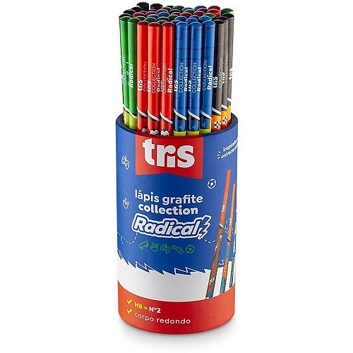 Lápis Preto Decorado Tris Collection Aloha com 4 Estampas (Pote C