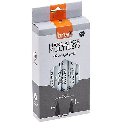 Caneta Marcadora Permanente para CD Ponta Dupla 2.0mm/0.4mm