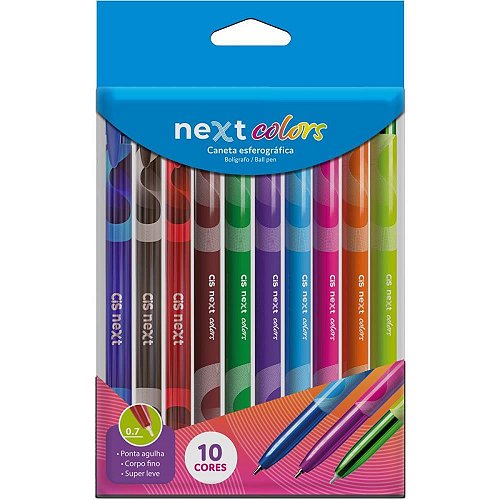 Caneta Esferográfica CIS Next Colors 10 Cores Sortidas Pote 50