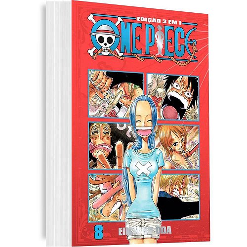 Mangá One Piece 3 em 1 Nº 07 Confronto com Crocodile em Alabasta