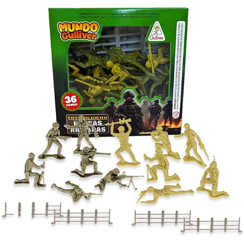 Soldados Brasileiros 36 Figuras e Cercas Mundo Gulliver Educativo