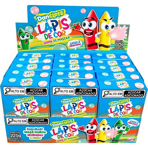 Doce Danclets Tutti Frutti - Cartela 5x9 com 45 Gomas - Display