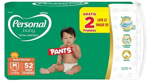 Fralda Personal Baby Total Protect Pants G Leve 44 Pague 42