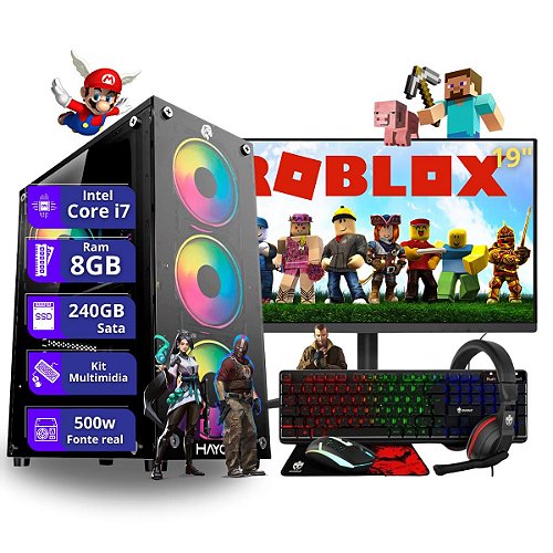 KUMA PC　4点セット PC Gamer i7 4ª Geração 16GB SSD 240GB + Monitor 19