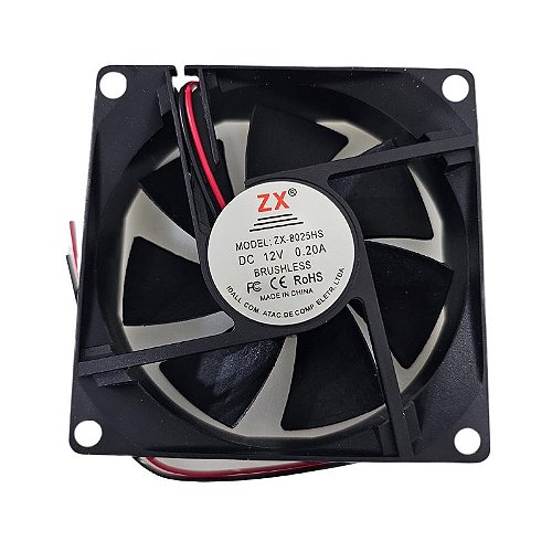 Cooler 60x60x20MM 12V Volts 0.2 Amperes 2 Fios ZX-6020HS - Mercado
