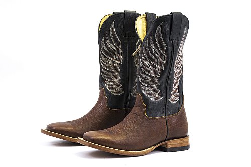 Bota Masculina Goyazes Cabeca Tan - Couro Mustang Preto