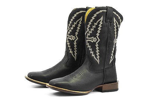 Bota Masculina Goyazes Couro Pit Stop Preto - Dallas Marinho - Power
