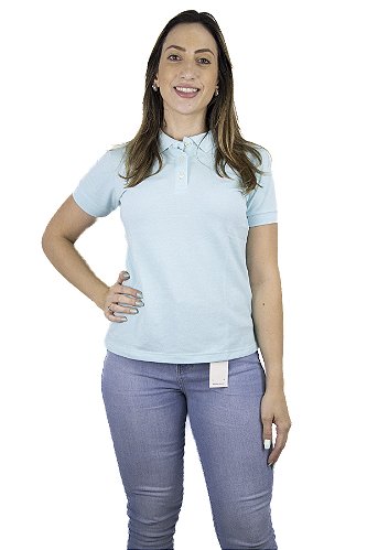 Camiseta Feminina Polo Thank Field Azul bebê