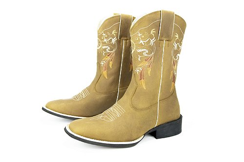 Bota Feminina Mr West Solado Flex/Bico Quadrado/ B-46T 6141 Ouro/ Cor 1474 - Mad Dog Tabaco/ Mad Dog Tabacoo