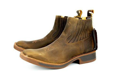 Botina goyazes masculina  Solado Jump  Cor: caramelo/ café  couro dallas tabaco 2530102 CR