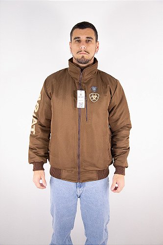 Jaqueta Masculina Ariat Nylon - Bordado Marrom