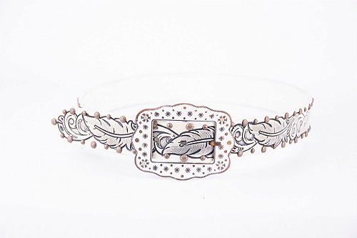Cinto Feminino em couro branco
